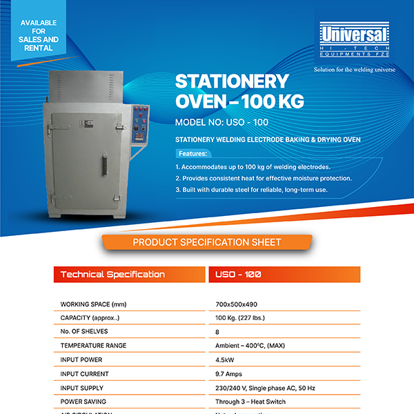 Stationery oven 100kg from universal hi tech equipments