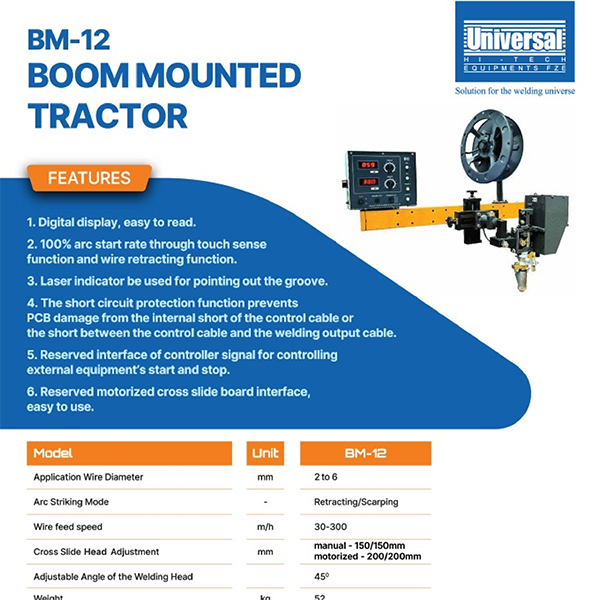 Boom mounted with machweld 1200i available in uae
